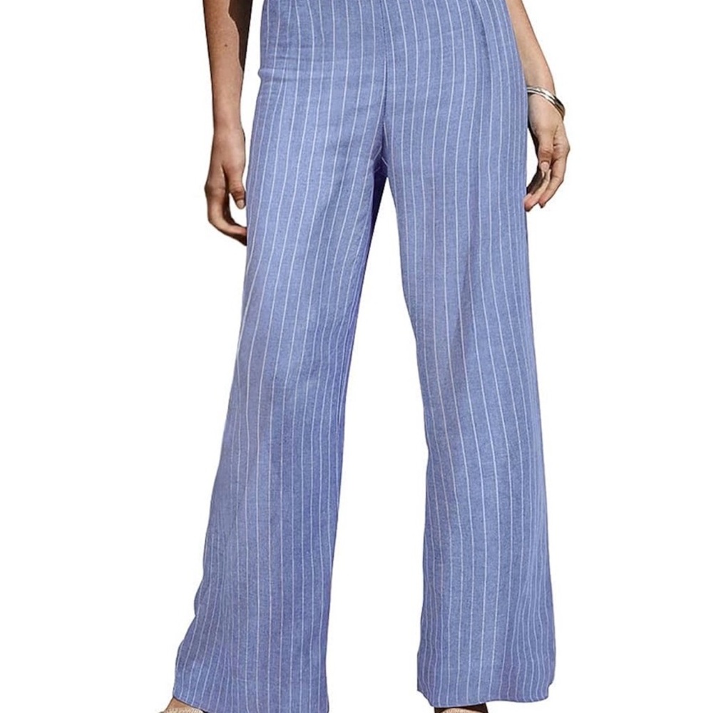 Pin Striped Wide Leg Pants - Picture 4 of 6